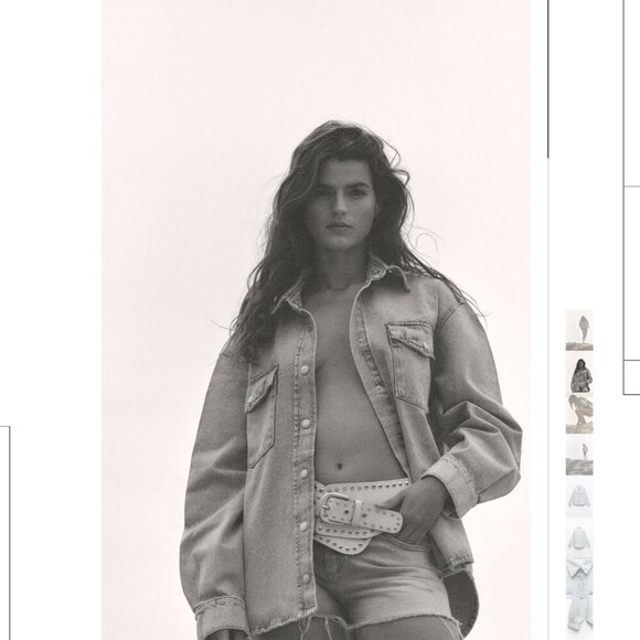 ZARA Oversized Light Wash Denim Shirt - Size XS-S NEW WITH TAG! - Picture 2 of 8